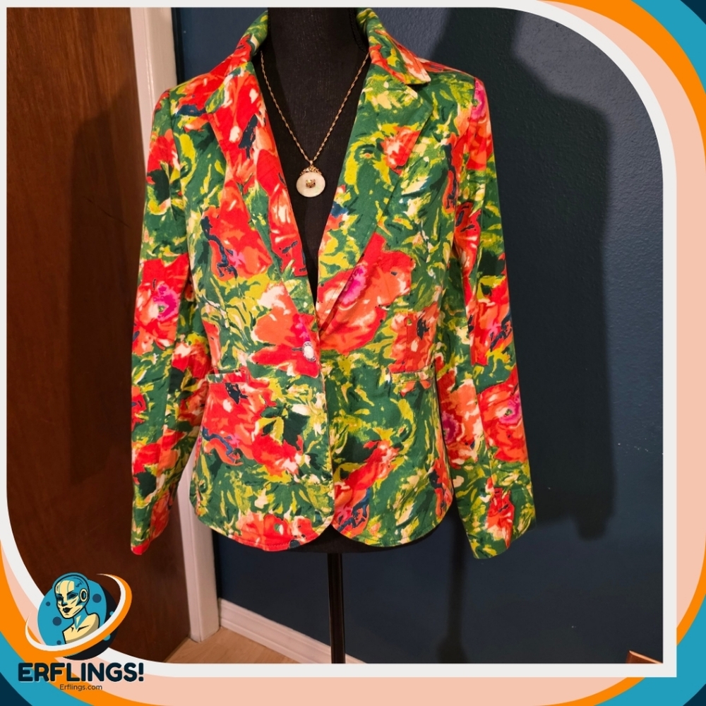 Spring Ready - Live a Little Vibrant Floral Blazer - Medium